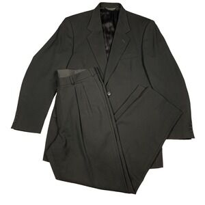 Nino Cerruti Suit Mens 41L 34W Black 2 Piece‎ Worsted Wool Blazer Pants